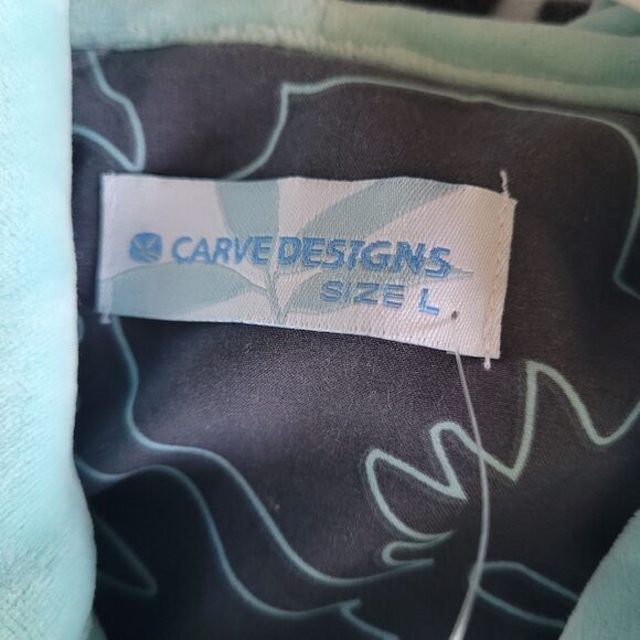 Carve Designs Size L Blue Soft Velvet Henley Button Front Hoodie Organic Cotton - Picture 3 of 7